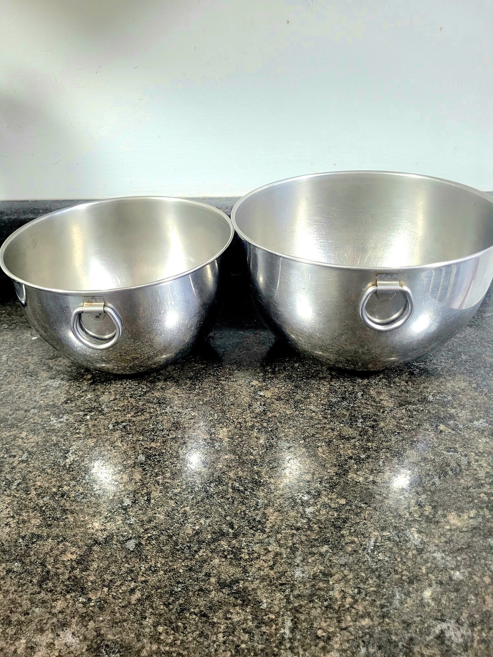 Revere Ware Mixing Bowls Pre-1968 (2) D Ring 6.5" & 7.5"